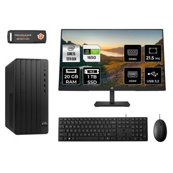 Hp Pro 290 G9 MW9ESD618 Harici GeForce GTX 1650 Intel Core i5 13500 20 GB Ram 1 TB SSD Tower FreeDos 21.5 inç Monitörlü Masaüstü Oyuncu Bilgisayarı