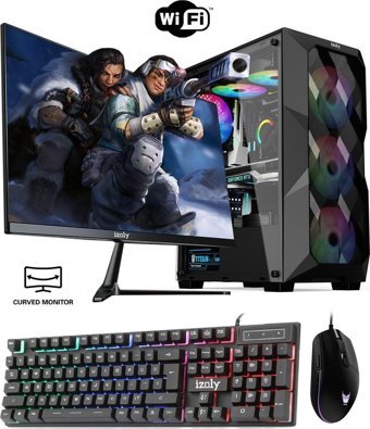 Izoly Cradily X Harici GeForce RTX 2060 Super Intel Core i3 10100F 16 GB Ram 512 GB SSD Tower FreeDos 24 inç Monitörlü Masaüstü Oyuncu Bilgisayarı