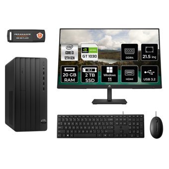 Hp Pro 290 G9 MA1EAD569 Harici GeForce GT 1030 Intel Core i3 12100 20 GB Ram 2 TB SSD Tower Windows 11 Pro 21.5 inç Monitörlü Masaüstü Oyuncu Bilgisayarı