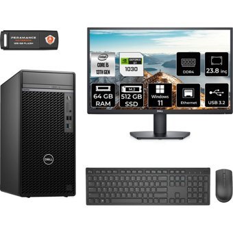 Dell Optiplex 7010MT N010O7010MTUMNT3447 Harici GeForce GT 1030 Intel Core i5 13500 64 GB Ram 512 GB SSD Tower Windows 11 Pro 23.8 inç Monitörlü Masaüstü Oyuncu Bilgisayarı + PER4 BELLEK