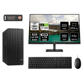 Hp Pro 290 G9 MA1EAD490 Harici GeForce GT 1030 Intel Core i3 12100 40 GB Ram 4 TB SSD Tower FreeDos 21.5 inç Monitörlü Masaüstü Oyuncu Bilgisayarı