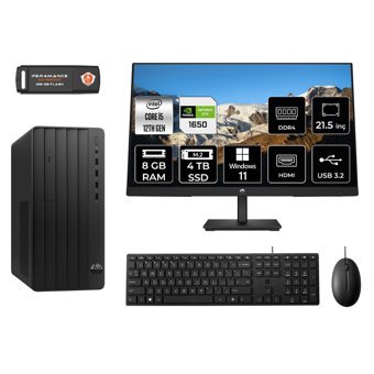 Hp Pro 290 G9 MA5EAD655 Harici GeForce GTX 1650 Intel Core i5 12500 8 GB Ram 4 TB SSD Tower Windows 11 Home 21.5 inç Monitörlü Masaüstü Oyuncu Bilgisayarı