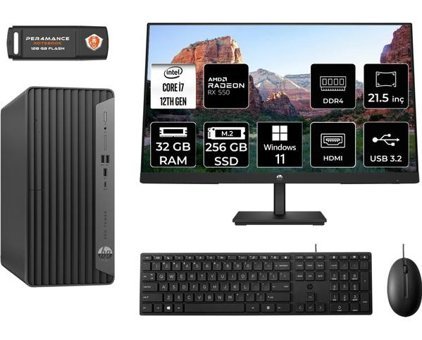 Hp Pro 400 G9 6U3M9EAMNT1426 Harici Radeon RX 550 Intel Core i7 12700 32 GB Ram 256 GB SSD Tower Windows 11 Pro 21.5 inç Monitörlü Masaüstü Oyuncu Bilgisayarı + PER4 BELLEK