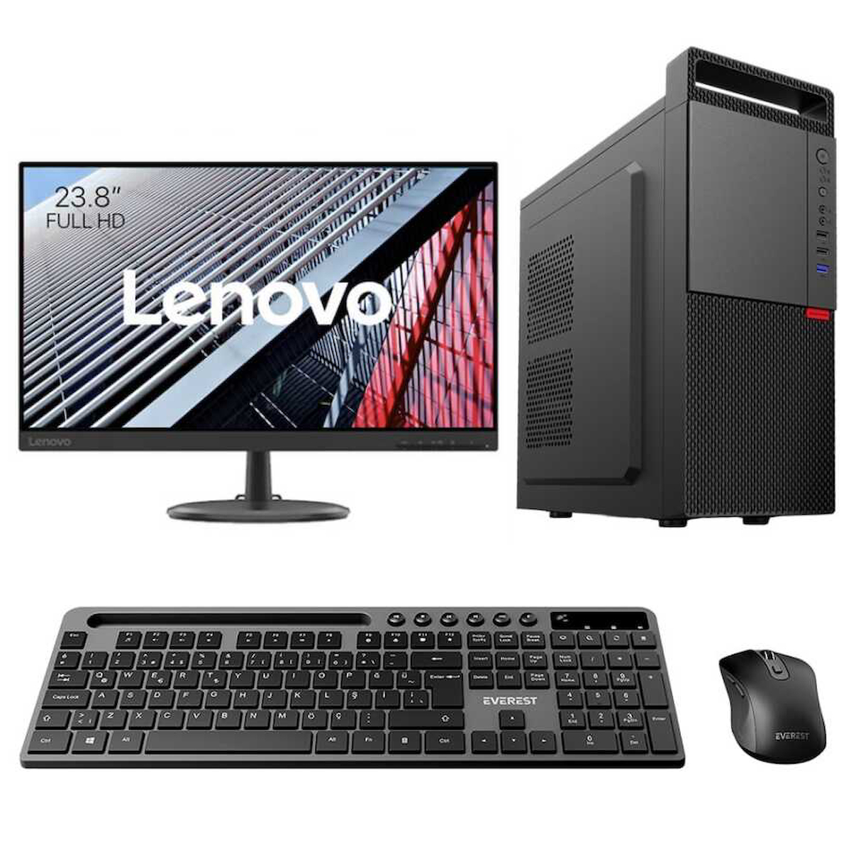 Lenovo TX5466 Harici Radeon R5 230 Intel Core i9 11900F 16 GB Ram 512 GB SSD Tower FreeDos 23.8 inç Monitörlü Masaüstü Oyuncu Bilgisayarı