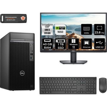 Dell Optiplex 7010MT N010O7010MTUMNT4388 Harici GeForce GTX 1650 Intel Core i5 13500 40 GB Ram 1 TB SSD Tower Windows 11 Home 23.8 inç Monitörlü Masaüstü Oyuncu Bilgisayarı + PER4 BELLEK