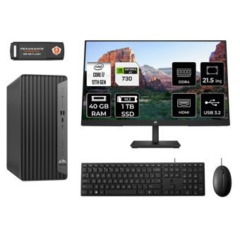 Hp Pro 400 G9 M9EAD338 Harici GeForce GT 730 Intel Core i7 12700 40 GB Ram 1 TB SSD Tower FreeDos 21.5 inç Monitörlü Masaüstü Oyuncu Bilgisayarı