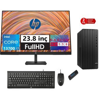 Hp 290 Pro G9 5624A8ET24 Harici Radeon RX 550 Intel Core i7 13700 8 GB Ram 2 TB SSD Tower Windows 11 Home 23.8 inç Monitörlü Masaüstü Oyuncu Bilgisayarı + Zetta Flash Bellek