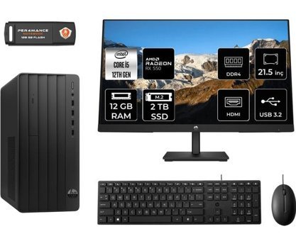 Hp Pro 290 G9 6D3A5EAMNT1309 Harici Radeon RX 550 Intel Core i5 12500 12 GB Ram 2 TB SSD Tower FreeDos 21.5 inç Monitörlü Masaüstü Oyuncu Bilgisayarı + PER4 BELLEK