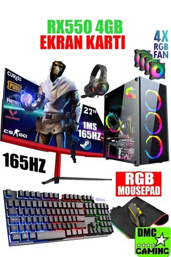 Dmc N233 Harici Radeon RX 550 Intel Core i5 3470 16 GB Ram 500 GB HDD + 256 GB SSD Tower FreeDos 27 inç Monitörlü Masaüstü Oyuncu Bilgisayarı