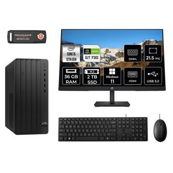 Hp Pro 290 G9 MA5EAD384 Harici GeForce GT 730 Intel Core i5 12500 36 GB Ram 2 TB SSD Tower Windows 11 Home 21.5 inç Monitörlü Masaüstü Oyuncu Bilgisayarı