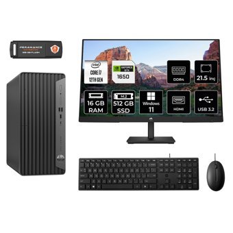 Hp Pro 400 G9 M9EAD712 Harici GeForce GTX 1650 Intel Core i7 12700 16 GB Ram 512 GB SSD Tower Windows 11 Pro 21.5 inç Monitörlü Masaüstü Oyuncu Bilgisayarı