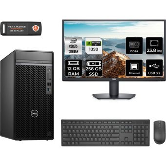 Dell Optiplex 7010MT N010O7010MTUMNT3306 Harici GeForce GT 1030 Intel Core i5 13500 12 GB Ram 256 GB SSD Tower FreeDos 23.8 inç Monitörlü Masaüstü Oyuncu Bilgisayarı + PER4 BELLEK