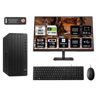 Hp Pro 290 G9 MX1ESD533 Harici GeForce GT 1030 Intel Core i7 13700 36 GB Ram 1 TB SSD Tower Windows 11 Home 21.5 inç Monitörlü Masaüstü Oyuncu Bilgisayarı