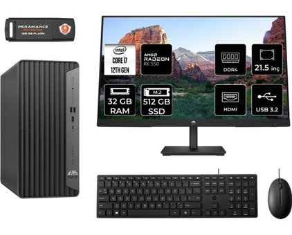 Hp Pro 400 G9 6U3M9EAMNT1327 Harici Radeon RX 550 Intel Core i7 12700 32 GB Ram 512 GB SSD Tower FreeDos 21.5 inç Monitörlü Masaüstü Oyuncu Bilgisayarı + PER4 BELLEK