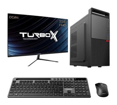 Turbox TX5515 Harici Radeon R5 230 AMD Ryzen 5 3600 16 GB Ram 512 GB SSD Tower FreeDos 23.6 inç Monitörlü Masaüstü Oyuncu Bilgisayarı