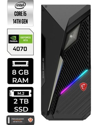 MSI Mag Infinite S3 14NUE51839EUP344 Harici GeForce RTX 4070 Intel Core i5 14400F 8 GB Ram 2 TB SSD Tower Windows 11 Pro Masaüstü Oyuncu Bilgisayarı + PER4 BELLEK