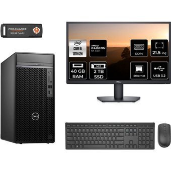 Dell Optiplex 7010MT N010O7010MTUMNT1339 Harici Radeon RX 550 Intel Core i5 13500 40 GB Ram 2 TB SSD Tower FreeDos 21.5 inç Monitörlü Masaüstü Oyuncu Bilgisayarı + PER4 BELLEK