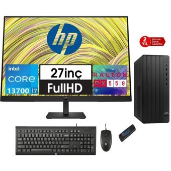 Hp 290 Pro G9 8624A8ET13 Harici Radeon RX 550 Intel Core i7 13700 32 GB Ram 1 TB SSD Tower FreeDos 27 inç Monitörlü Masaüstü Oyuncu Bilgisayarı + Zetta Flash Bellek