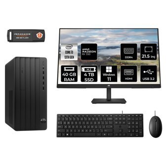 Hp Pro 290 G9 MX0ESD240 Harici Radeon RX 550 Intel Core i3 13100 40 GB Ram 4 TB SSD Tower Windows 11 Home 21.5 inç Monitörlü Masaüstü Oyuncu Bilgisayarı