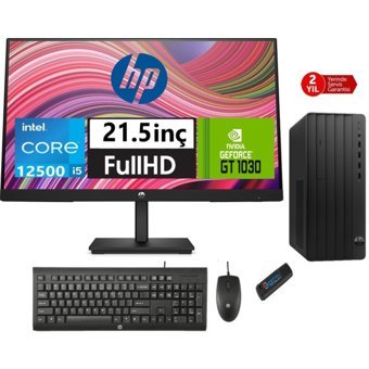 Hp 290 Pro G9 49M9C0AT07 Harici GeForce GT 1030 Intel Core i5 12500 16 GB Ram 512 GB SSD Tower FreeDos 21.5 inç Monitörlü Masaüstü Oyuncu Bilgisayarı + Zetta Flash Bellek