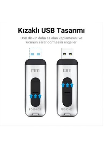 DM PD090 USB 3.0 Usb Type-A 256 GB Flash Bellek Gümüş