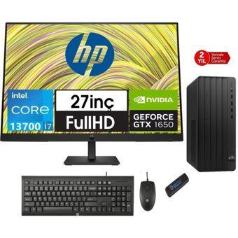 Hp 290 Pro G9 9624A8ET05 Harici GeForce GTX 1650 Intel Core i7 13700 8 GB Ram 4 TB SSD Tower FreeDos 27 inç Monitörlü Masaüstü Oyuncu Bilgisayarı + Zetta Flash Bellek