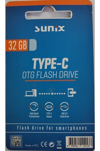 Sunix Çift Taraflı USB 3.0 Usb Type-C 32 GB Flash Bellek Gümüş