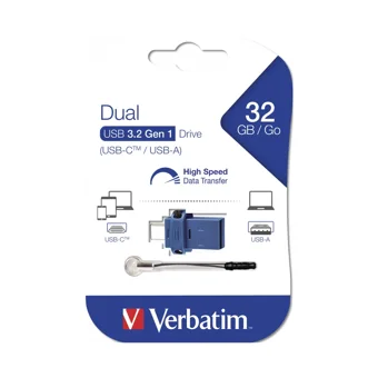 Verbatim Mini Çift Taraflı USB 3.2 Usb Type-C 32 GB Flash Bellek Siyah