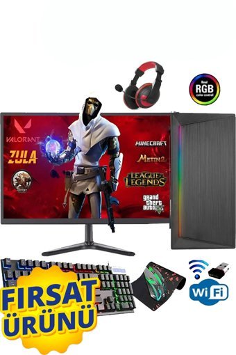 Dmc N97X Harici Radeon R7 240 Intel Core i5 2400 16 GB Ram 256 GB SSD Tower FreeDos 19 inç Monitörlü Masaüstü Oyuncu Bilgisayarı