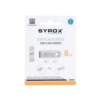 Syrox SYX-Usb-08 USB 2.0 Usb Type-A 8 GB Flash Bellek Gümüş