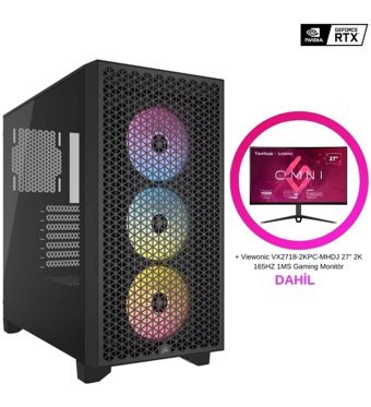 Creature CRTG31 Harici GeForce RTX 4070 Tİ Super AMD Ryzen 5 5600 16 GB Ram DDR4 1 TB SSD Tower FreeDos 27 inç Monitörlü Masaüstü Oyuncu Bilgisayarı