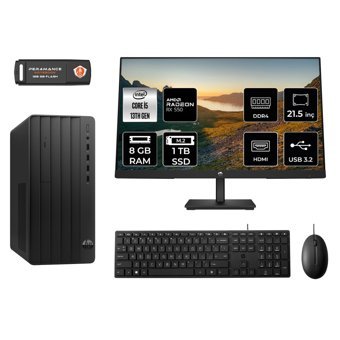 Hp Pro 290 G9 MW9ESD153 Harici Radeon RX 550 Intel Core i5 13500 8 GB Ram 1 TB SSD Tower FreeDos 21.5 inç Monitörlü Masaüstü Oyuncu Bilgisayarı