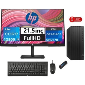 Hp 290 Pro G9 39M9C0AT03 Dahili Intel UHD Graphics 770 Intel Core i5 12500 8 GB Ram 1 TB SSD Tower FreeDos 21.5 inç Monitörlü Masaüstü Bilgisayar + Zetta Flash Bellek