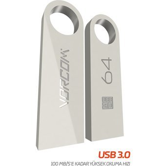 Vorcom USB 3.0 Usb Type-A 64 GB Flash Bellek Gümüş