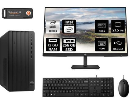 Hp Pro 290 G9 8T2X0ESMNT306 Dahili Intel UHD Graphics 730 Intel Core i3 13100 12 GB Ram 256 GB SSD Tower FreeDos 21.5 inç Monitörlü Masaüstü Bilgisayar + PER4 BELLEK