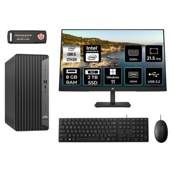 Hp Pro 400 G9 M8EAD104 Dahili Intel UHD Graphics 730 Intel Core i5 12400 8 GB Ram 2 TB SSD Tower Windows 11 Pro 21.5 inç Monitörlü Masaüstü Bilgisayar