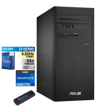 Asus S500TE-I7161TBB0D A1S500TE-I7161TBB0D41 Dahili Intel UHD Graphics 770 Intel Core i7 13700 8 GB Ram 256 GB SSD Tower Windows 11 Pro Masaüstü Bilgisayar + Zetta Flash Bellek