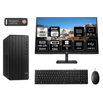 Hp Pro 290 G9 MA5EAD094 Dahili Intel UHD Graphics 770 Intel Core i5 12500 48 GB Ram 2 TB SSD Tower Windows 11 Home 21.5 inç Monitörlü Masaüstü Bilgisayar