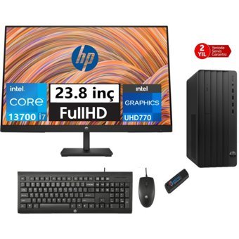 Hp 290 Pro G9 4624A8ET56 Dahili Intel UHD Graphics 770 Intel Core i7 13700 64 GB Ram 256 GB SSD Tower Windows 11 Pro 23.8 inç Monitörlü Masaüstü Bilgisayar + Zetta Flash Bellek