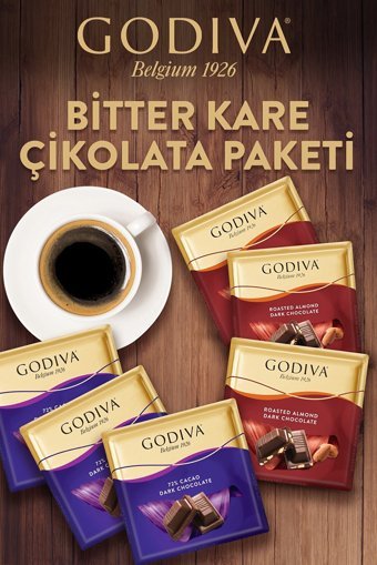 Godiva Kare Bitter Çikolata 60 gr 6 Adet