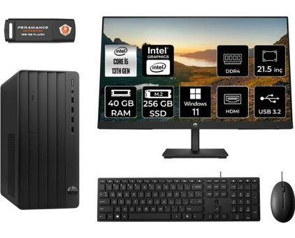 Hp Pro 290 G9 8T2W9ESMNT386 Dahili Intel UHD Graphics 770 Intel Core i5 13500 40 GB Ram 256 GB SSD Tower Windows 11 Home 21.5 inç Monitörlü Masaüstü Bilgisayar + PER4 BELLEK