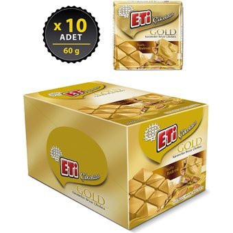 Eti Kare Bademli-Tuzlu Çikolata 60 gr 10 Adet