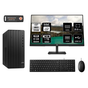 Hp Pro 290 G9 MA1EAD003 Dahili Intel UHD Graphics 730 Intel Core i3 12100 8 GB Ram 1 TB SSD Tower FreeDos 21.5 inç Monitörlü Masaüstü Bilgisayar