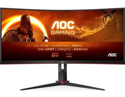 AOC CU34G2XP/BK 180 Hz 1 ms 34 inç WQHD Flat VA HDMI 2560x1440 px LED Monitör