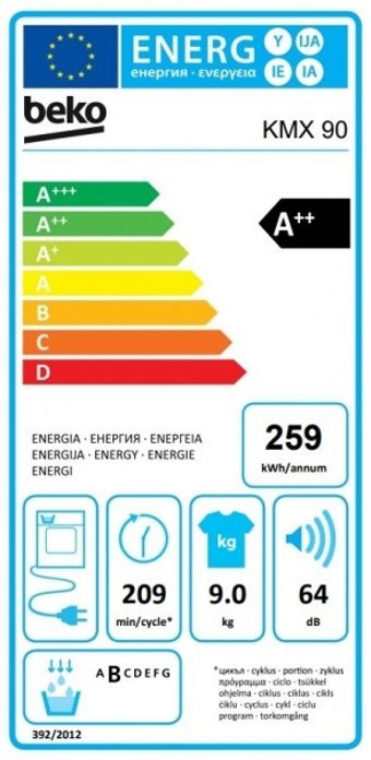 Beko KMX 90 9 kg A++ Enerji Sınıfı Isı Pompalı Kurutma Makinesi