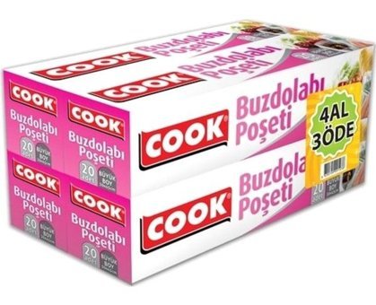 Cook Büyük Düz Buzdolabı Poşeti 80 Adet