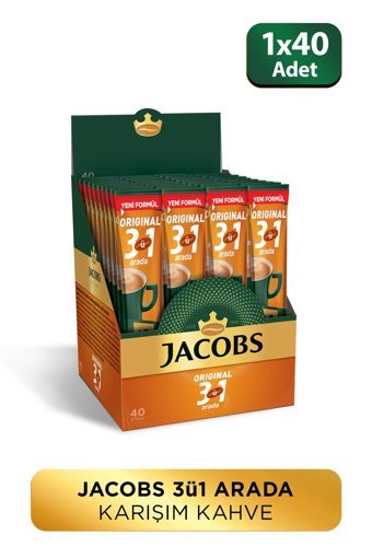 Jacobs 3'ü 1 Arada Paket Granül Kahve 40x16 gr