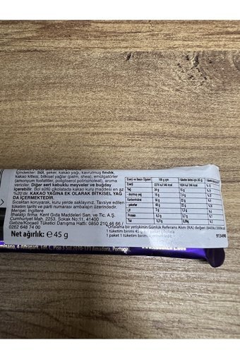 Cadbury Bar Fındıklı Çikolata 45 gr