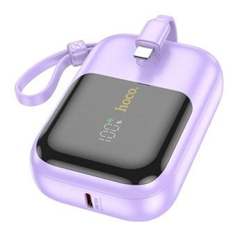 Hoco Q20 Fountain 10000 mAh Hızlı Şarj Dijital Göstergeli Type C Powerbank Mor