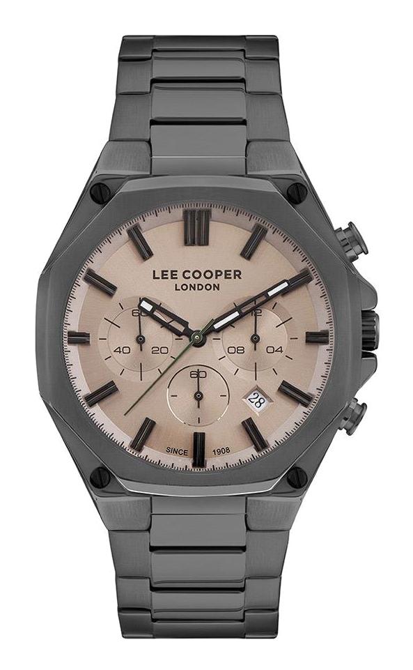 Lee Cooper LC07319.060 Takvimli 45 mm Füme Çelik Kordon Analog Erkek Kol Saati